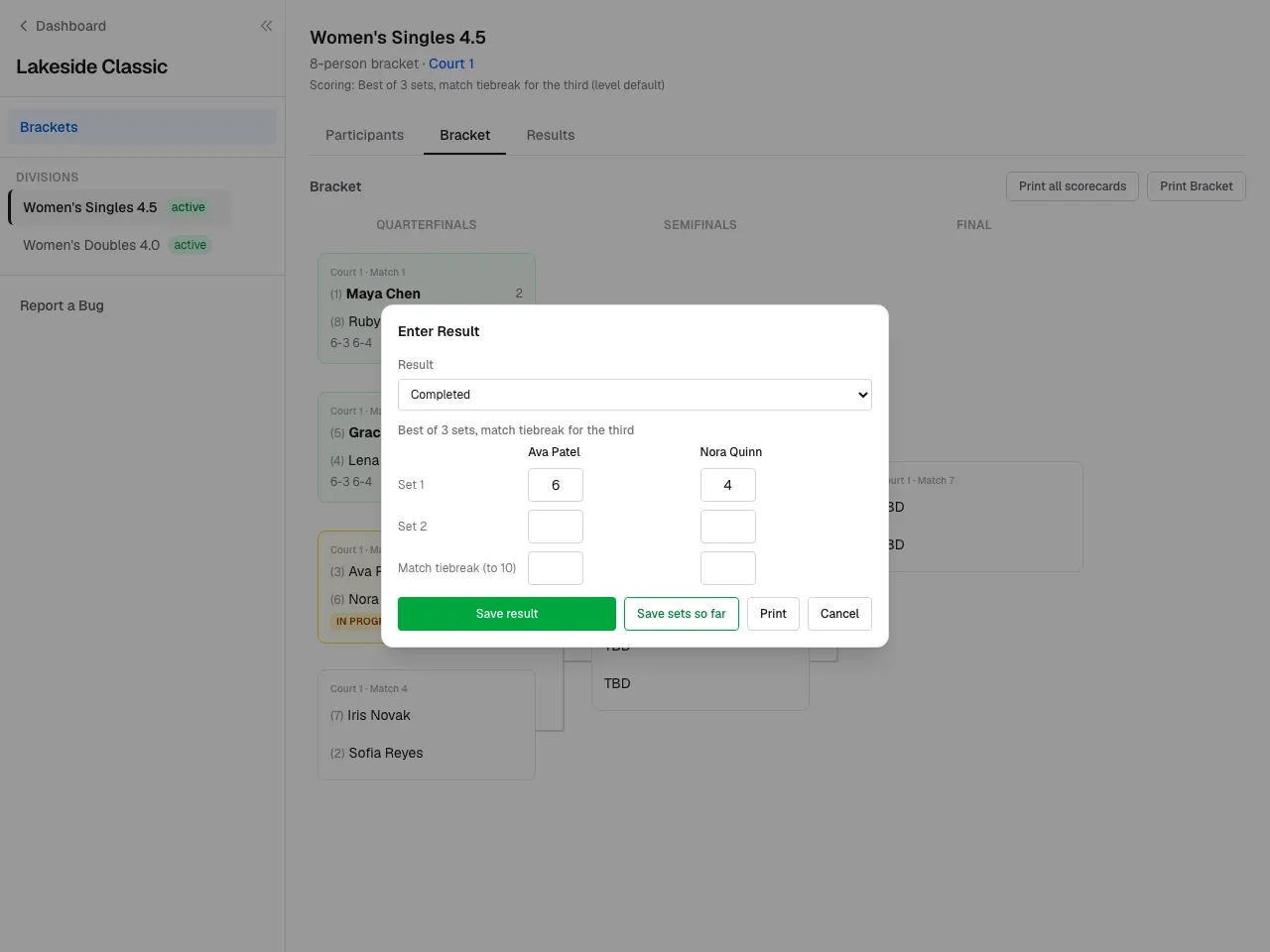 Entering a score as a worker.